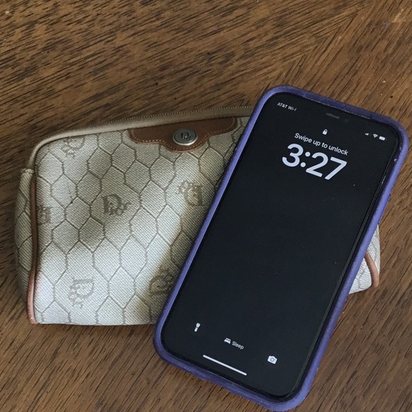 Christian Dior Vintage Leather and Monogram coated canvas Cosmetic bag. - Picture 12 of 12